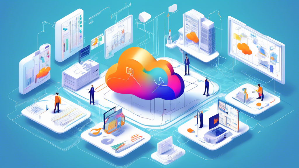 Prompt for DALL-E:

Create an image depicting the optimization of operational efficiency through hybrid cloud technology. Include visuals of streamlined business operations and enhanced productivity within a corporate setting. Illustrate interconnected IT environments and collaborative workflows made possible by hybrid cloud solutions.