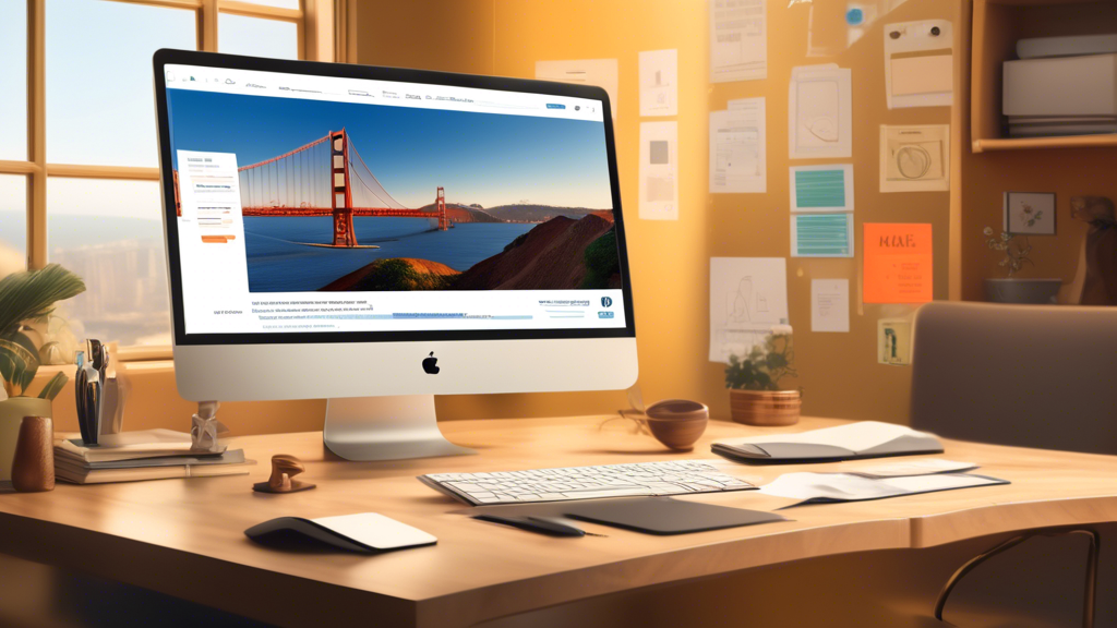 Create an image showing a computer screen with a Privacy Policy page open. Surrounding the screen, include elements that symbolize privacy protection such as padlocks, shields, and documents with checkmarks. In the background, subtly incorporate Californian motifs like the state flag or iconic landmarks (e.g., Golden Gate Bridge) to indicate the CALOPPA context. Make sure the image conveys a sense of transparency and security, highlighting user rights and protections under the CALOPPA Privacy Policy.