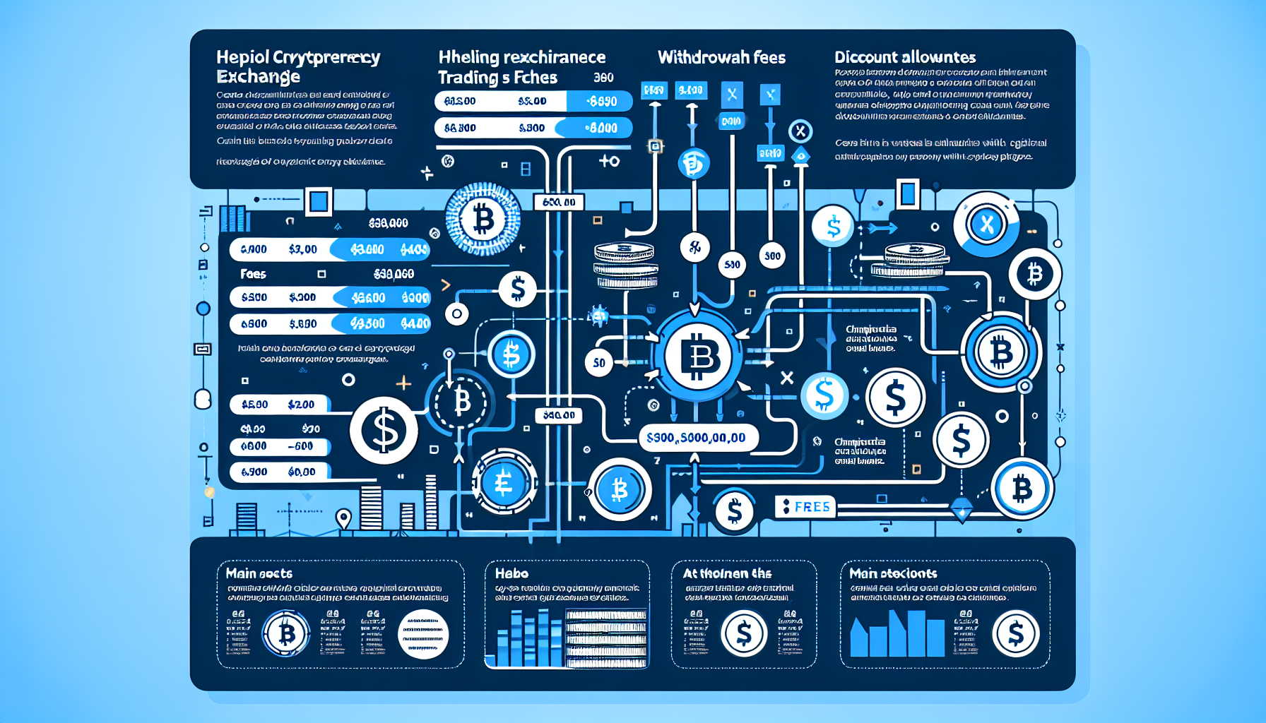 A detailed infographic showing the fee structure of the P2PB2B cryptocurrency exchange, with sections highlighting trading fees, withdrawal charges, and discount information. The layout should include comparisons with other popular exchanges, showcasing the advantages and disadvantages of P2PB2B. Key elements should be depicted with clean, clear icons and text, while using the P2PB2B branding and color scheme.

Keywords: p2pb2b, cryptocurrency exchange, fee structure, comparison, icons, infographic.