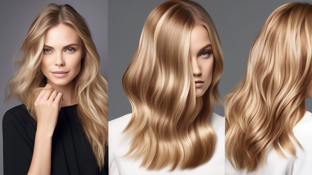 Create an image that illustrates the step-by-step process of applying blonde foils to light brown hair. Start with the preparation phase, including selecting the right shade of blonde and setting out necessary supplies. Next, show the process of segmenting the hair and applying the foils, ensuring clear visuals of each step. Include timing and the rinsing stage for a comprehensive visual guide. Offer visuals for aftercare tips, like using conditioners and avoiding heat styling, to help maintain the vibrancy and health of the blonde foils. This should be presented as a clean, informative, and aesthetically pleasing tutorial graphic.