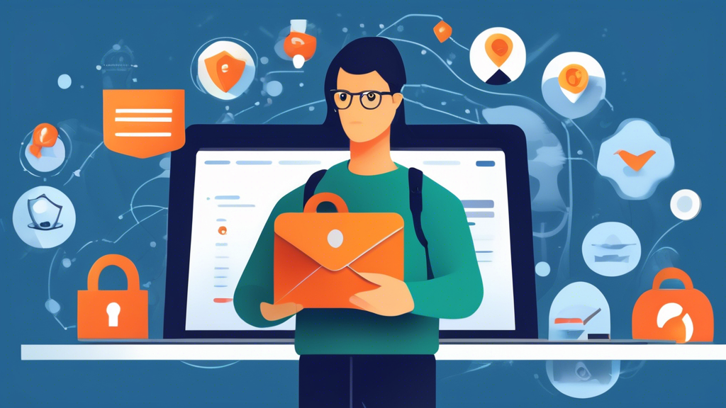 Create an image that illustrates the decision-making process for selecting the right company to protect online privacy. The image should include a person examining different criteria such as privacy policies, security measures, and service features provided by various companies. Icons or logos of well-known privacy-focused companies like DuckDuckGo, ProtonMail, and Signal should be visible in the background. The setting should be a modern, digital workspace with a computer screen showcasing comparison charts and checklists related to online privacy. The overall atmosphere should convey careful assessment and informed decision-making.
