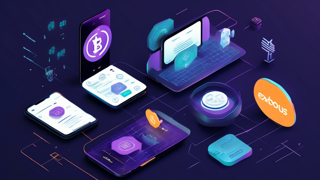 / Prompt: Create an image that showcases how Exodus Finance enhances the crypto experience. The image should feature a user-friendly digital wallet interface on a smartphone and a laptop, displaying various cryptocurrencies like Bitcoin, Ethereum, and others. Include visual elements that represent strong security features, such as a padlock or shield, and the concept of multicurrency support, with icons or symbols of different cryptocurrencies. The overall vibe should be modern, secure, and user-centric. /