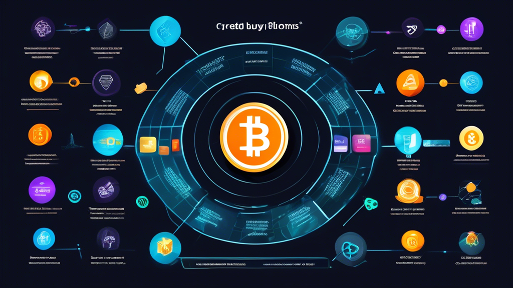 **DALL-E Prompt:** Create an informative and eye-catching infographic that showcases the Top Platforms for Buying Crypto with Credit Card No Verification. Include a vibrant illustration of various cryptocurrency logos alongside logos of popular exchanges. Feature key details like fees, transaction limits, and types of supported cryptocurrencies in an organized manner. Incorporate symbols of credit cards and blockchain technology to visually represent the process. The design should be modern and engaging, appealing to both beginners and experienced crypto enthusiasts.