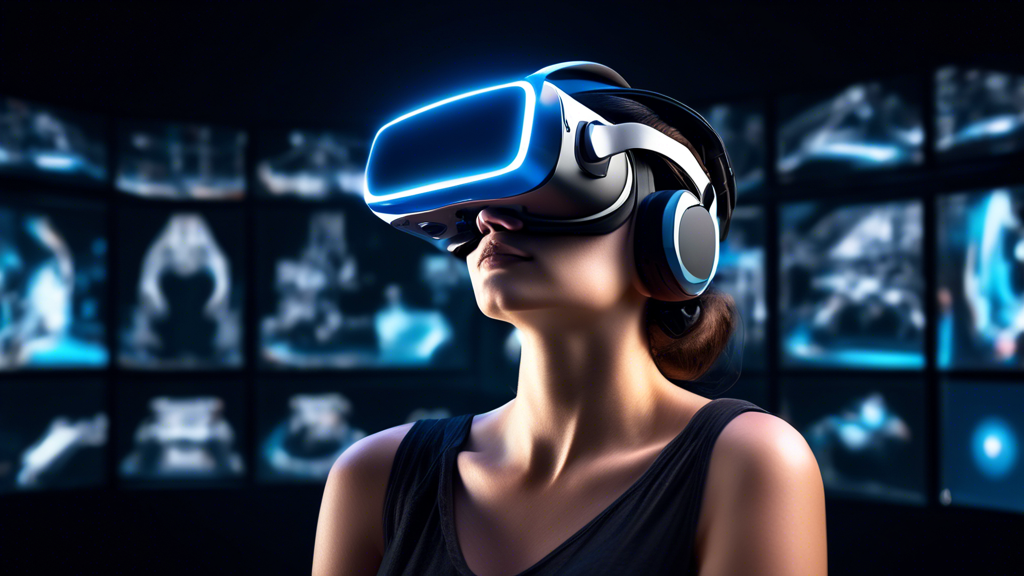 Create an image that showcases the key factors in choosing the best VR headset for adults. Show a futuristic setting with adult users trying out different VR headsets. The image should highlight various important specifications like display resolution, field of view, and refresh rate through holographic labels. Include visuals of comfortable and ergonomic headset designs, as well as extra accessories like controllers and external sensors, positioned around the users. The atmosphere should be modern and tech-savvy, indicating a state-of-the-art VR experience.