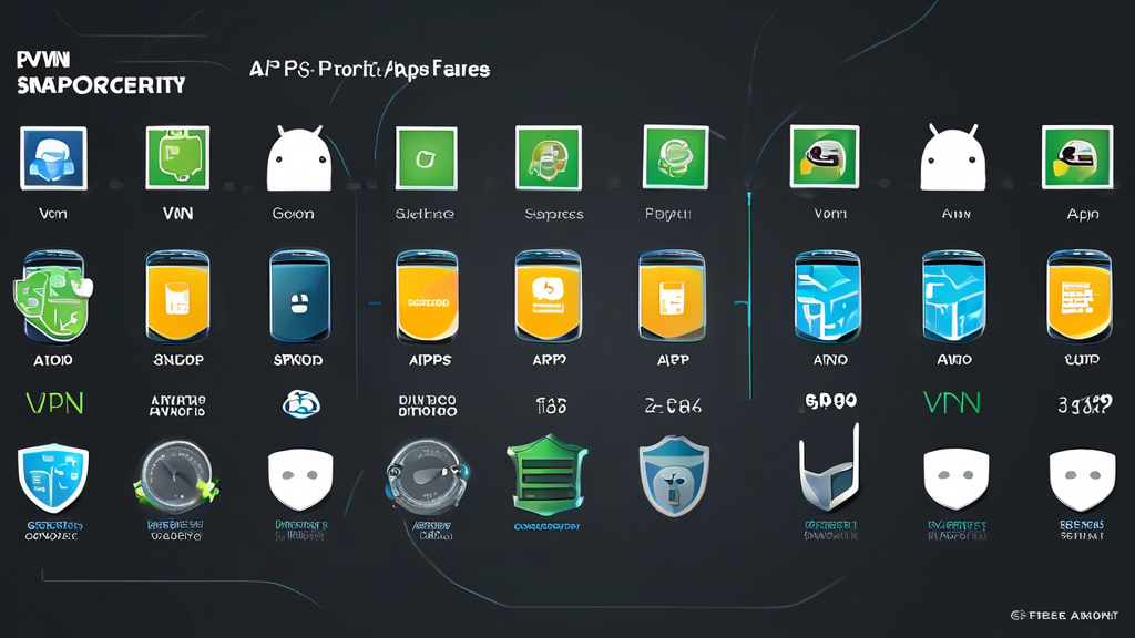 Create a DALL-E prompt for an image that relates to outline point #2:

An illustrated comparison chart showcasing the top free VPN apps for Android. The chart includes icons for each VPN app, speed indicators, security features, and user interface snapshots. The background has a modern, tech-themed design with Android and cybersecurity elements integrated subtly.