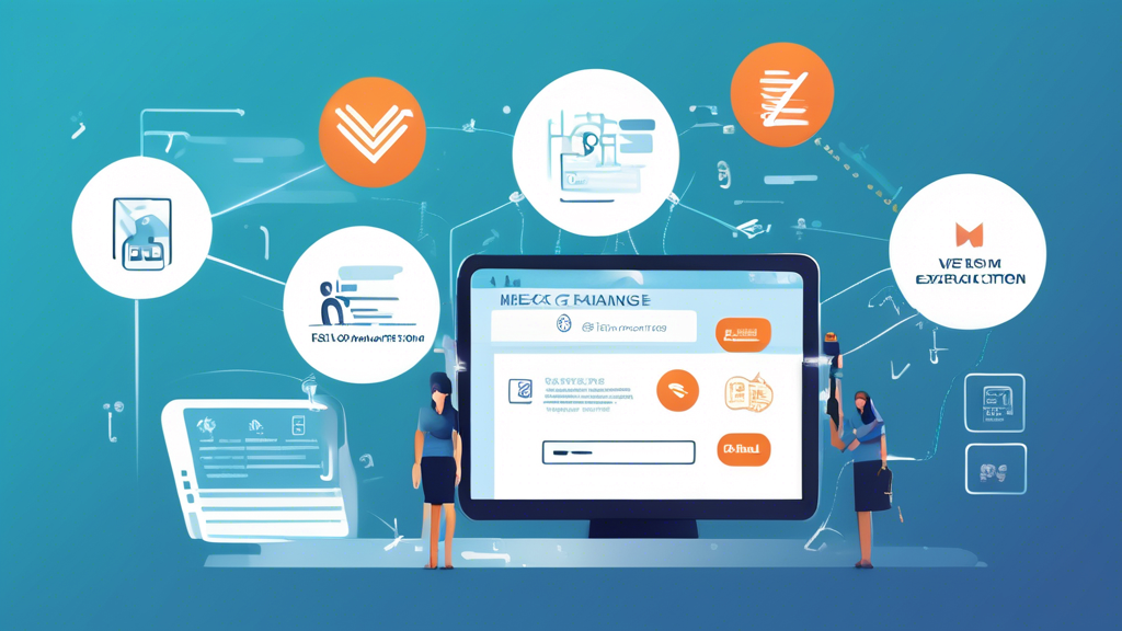 Create an illustration showing a user-friendly step-by-step guide for registering and setting up an account on Mexc Global Exchange. The image includes clear numbered steps: starting from visiting the website, filling out the registration form, verifying account details with necessary documentation, and setting up essential security measures like two-factor authentication. Each step is visually represented with icons and arrows pointing to the next step, portraying an easy-to-follow process. The backdrop should feature elements associated with crypto exchanges, such as digital wallets and security shields.