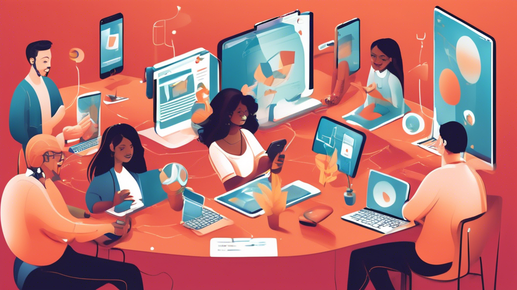 Prompt for DALL-E: 

Create an illustration showing a diverse group of people using various devices (desktop, tablet, smartphone) to set up and use a proxy browser. The screen of each device should display a step-by-step guide, featuring stages such as selecting a proxy browser, navigating through settings, and activating the proxy. Include visual elements like a simplified globe and unlocked padlocks to symbolize global access and unlocked content. Ensure the image has a modern, user-friendly interface with vibrant colors and clear instructions.