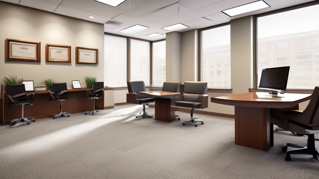 Create an image of a local accident lawyers firm with a welcoming office environment. The scene should show lawyers consulting with clients, highlighting the benefits of local expertise. Include elements that suggest knowledge of local laws, such as state maps or legal books specific to the region, and depict a friendly community atmosphere. Emphasize the accessibility and convenience of face-to-face meetings by showing clients comfortably interacting with their legal team. Incorporate subtle hints of the firm