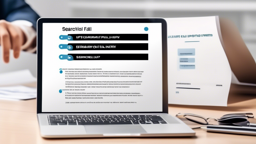 Describe an image that visually depicts key criteria to evaluate when searching for slip and fall injury lawyers near me. The image should include elements such as a checklist with items like experience, credentials, and reputation. In the background, there could be a computer screen displaying online ratings and reviews. Additionally, include symbols representing past case results and client testimonials, such as a gavel, scales of justice, and thumb-up icons. The overall look should be professional and informative, capturing the essence of careful evaluation.