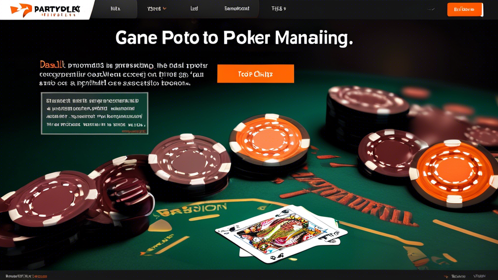 **DALL-E Prompt:** Create an image that visually represents essential tips for success on Partypoker. The scene should include elements related to bankroll management, such as a pile of poker chips alongside a calculator, as well as a laptop displaying the Partypoker interface with charts and graphs indicating game selection and opponent analysis. Additionally, incorporate tools like poker training books and apps to signify resources for improving gameplay. The background should evoke a vibrant online poker atmosphere, with hints of digital cards and a dynamic gaming environment.