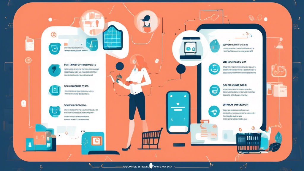 Create a detailed infographic for an online boutique privacy policy. Include visually distinct sections for key components such as 