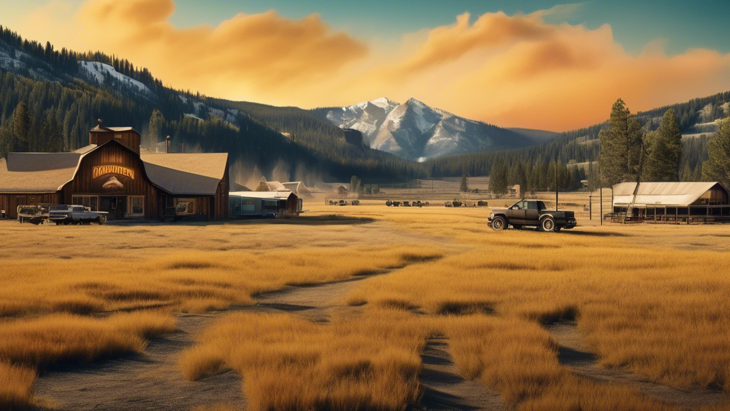 Create an image that showcases the exclusive content and extras available on Paramount Plus for the show Yellowstone. Include elements such as behind-the-scenes footage, cast interviews, special featurettes, and a comparison chart highlighting the unique offerings of Paramount Plus. Integrate the iconic Yellowstone ranch landscape in the background to emphasize the show