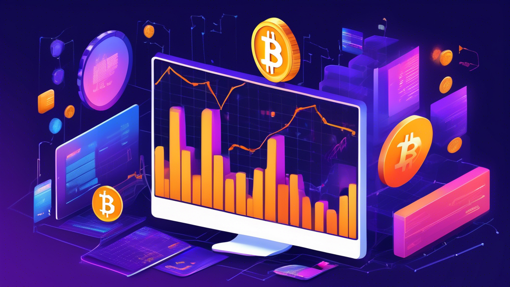 Illustrate the concept of copy trading in the cryptocurrency market: Show a vibrant digital landscape with novice traders absorbing knowledge from experienced investors. Include visual elements like graphs, charts, and cryptocurrency symbols to represent the automation of trading strategies. Capture the essence of lower barriers to entry and the collaboration between different types of traders, highlighting diversity in trading approaches while emphasizing the time-saving aspect of automated trades. Use a modern, tech-inspired aesthetic to convey the innovative nature of copy trading.
