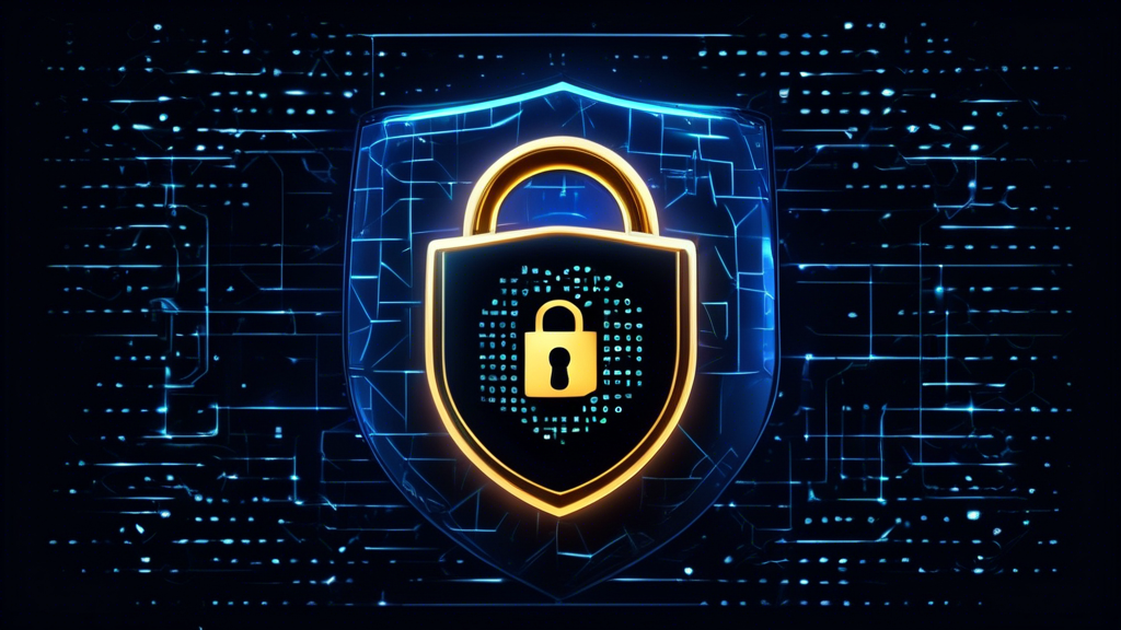 Create an image of a digital lock symbol glowing with intense light, surrounded by a shield made of binary code. The lock is linked to a sleek, minimalist network diagram that showcases the structure of WireGuard VPN. Include visual elements that emphasize strong encryption, like digital padlocks, shield icons, and lines of code, all portraying a sense of reliable security and protection. The background should suggest community support and shared knowledge, symbolized by interconnected network nodes and technical diagrams. 

Text prompt for DALL-E:

A digital lock glowing with intense light, surrounded by a shield made of binary code, representing strong encryption and security features of WireGuard VPN. The lock is linked to a sleek, minimalist network diagram. Visual elements include digital padlocks, shield icons, and lines of code, all portraying a sense of reliable security and protection. The background shows interconnected network nodes and technical diagrams, symbolizing community support and shared knowledge.