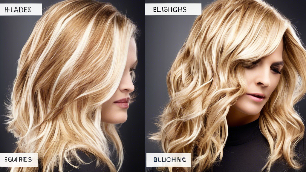 Create a step-by-step visual guide of achieving stunning blonde hair with full foil highlights. Begin with a scene of a client and stylist consulting at a modern salon. Transition to an image showcasing the stylist sectioning the client