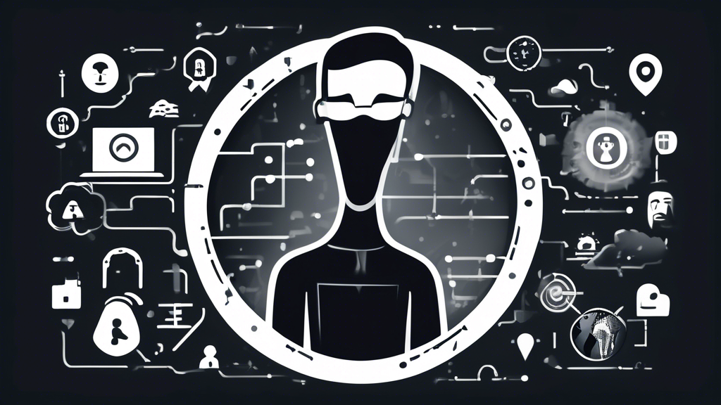 Create an image illustrating the various benefits of using a secure VPN for online privacy. Depict a person feeling safe while using the internet with visual elements like encrypted data streams, masked IP address, and shields protecting against hackers and cybercriminals. Also, include symbols representing access to global content and avoiding surveillance and tracking by third parties and ISPs.
