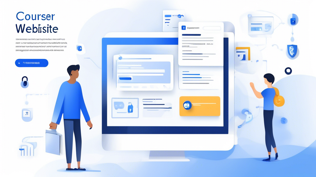 Create an image showing a user-friendly website interface with the Coursera logo, highlighting a Privacy Settings section. Show an individual navigating through a series of clear, easy-to-follow steps to manage their privacy settings. Surrounding the main interface, include icons representing security measures, personal data protection, and user privacy rights, symbolized by padlocks, shields, and checkmarks. Incorporate a calm, reassuring color palette to emphasize the comfort and control users have over their privacy settings on Coursera. Keywords: coursera privacy, privacy settings, data security, user control.