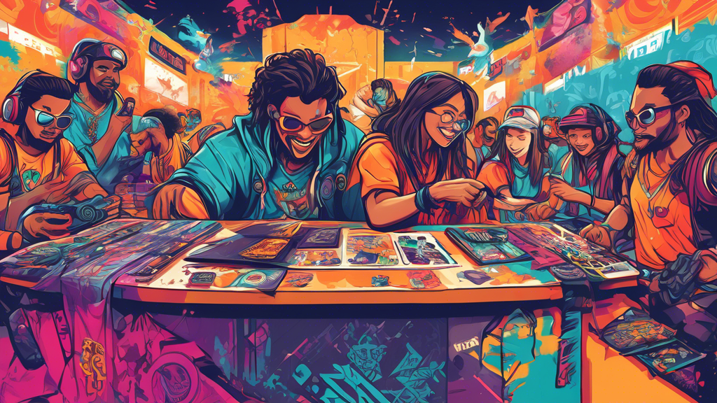 DALL-E prompt: Create an image that captures the essence of attendees preparing for Gamers8, the ultimate gaming festival. The scene should include a group of diverse gamers excitedly packing essentials like gaming gear, tickets, schedules, and other festival must-haves. Illustrate a backdrop featuring vibrant festival posters and banners with the 