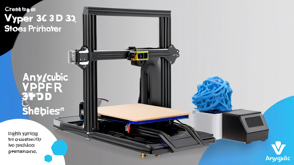 Create an image showcasing the Anycubic Vyper 3D printer in a professional setting, side-by-side with other 3D printers. Highlight the Vyper’s superior printing quality, speed, and precision through close-up shots of printed models. Include visual elements that reference its long-term reliability, ease of maintenance, and strong community support. Text overlay should read: Anycubic Vyper: Qualität trifft Zuverlässigkeit.