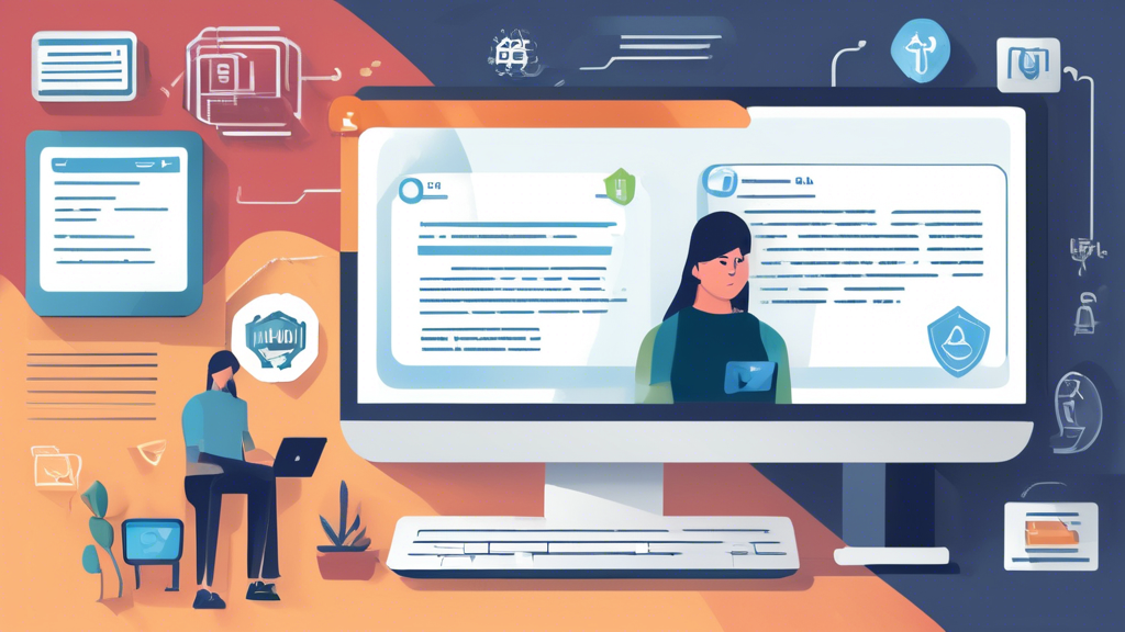 **DALL-E Prompt:** Create an image depicting an online learning environment with strong security measures in place. Show elements such as a computer screen with encrypted data symbols, a secure login process with two-factor authentication prompts, and icons representing regular software updates. Include a group of students and staff engaged in a training session about data privacy, ensuring they appear attentive and educated on the subject. The background should evoke a virtual classroom setting, emphasizing the importance of data protection in an educational context.