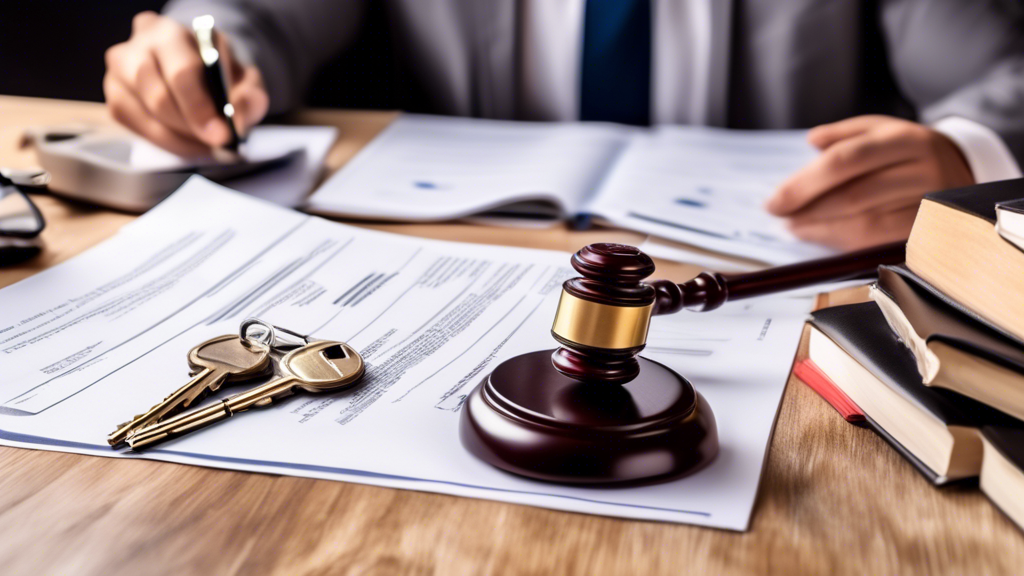 Create an image depicting the key benefits of hiring an at fault car accident lawyer. Show a lawyer confidently negotiating with insurance representatives at a table, presenting important evidence such as photographs and documents, while a client watches with a sense of relief and trust. In the background, include subtle symbols of justice like scales and legal books to emphasize the lawyer