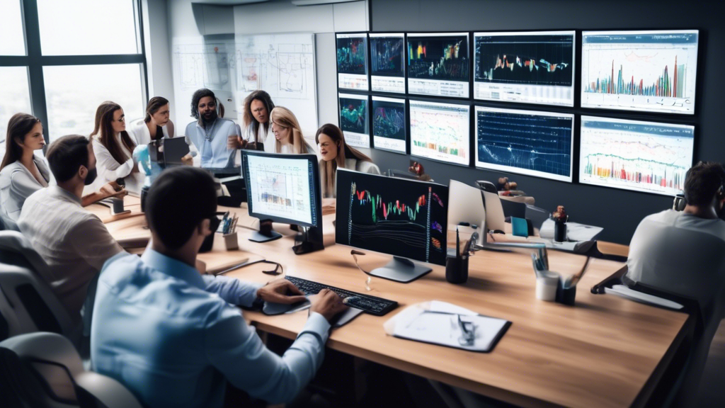A DALL-E prompt for an image that relates to the third point of the outline Estrategias Efectivas para Empezar en el Trading de Criptomonedas Online:

Create an image of a diverse group of people at computers, using multiple screens displaying charts and crypto symbols. Show a whiteboard in the background with various strategies and risk management tips written on it. The ambiance should convey focus and learning, with a modern tech-savvy setting that represents online crypto trading.