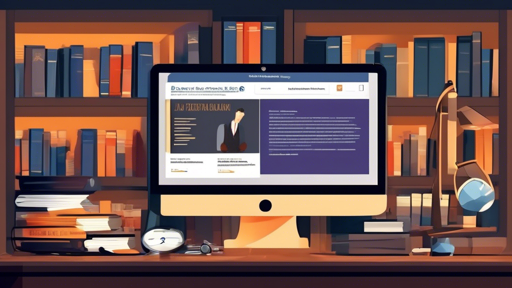 Create an image that visually describes the essence of researching and identifying top injury lawyers in your area. The scene should be a well-lit, modern office setting with a person sitting at a desk, focused on their computer screen, showcasing multiple tabs open that display online reviews, testimonials, law firm websites, and legal referral sites. On a nearby bookshelf, legal books and certification plaques should be visible, emphasizing credibility and expertise. Additionally, include a notepad on the desk with a list titled Questions to Ask During Consultation. This visual representation should evoke a sense of diligence and thorough research. The person should have a thoughtful expression, symbolizing the careful consideration involved in choosing the best legal support.