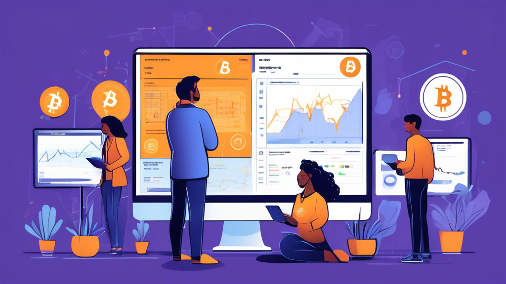 Prompt for DALL-E:

An illustration of a diverse group of individuals examining different screens displaying various cryptocurrency trading platforms. Each screen shows user interfaces with charts, graphs, and exchange rates. The background includes icons representing Bitcoin, Ethereum, and other major cryptocurrencies. Some people have a checklist or magnifying glass, indicating they are evaluating key criteria such as security, fees, and user experience. The overall scene is dynamic, with vibrant colors and a focus on comparison and selection of the best trading platforms for crypto.