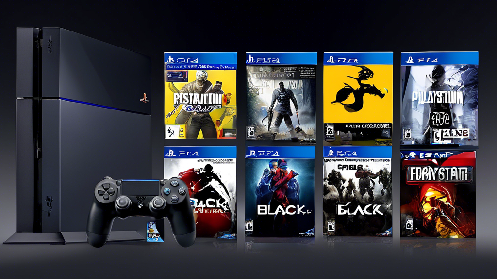 Prompt: Create an image showcasing the best PlayStation 4 bundles and console discounts available during Black Friday. The image should feature various PlayStation 4 bundles with popular games and accessories, comparing the different options available. Include price tags that indicate significant savings on both standalone consoles and bundles. Use vibrant Black Friday sale visuals and incorporate elements like price slashes and discount tags to highlight the deals.