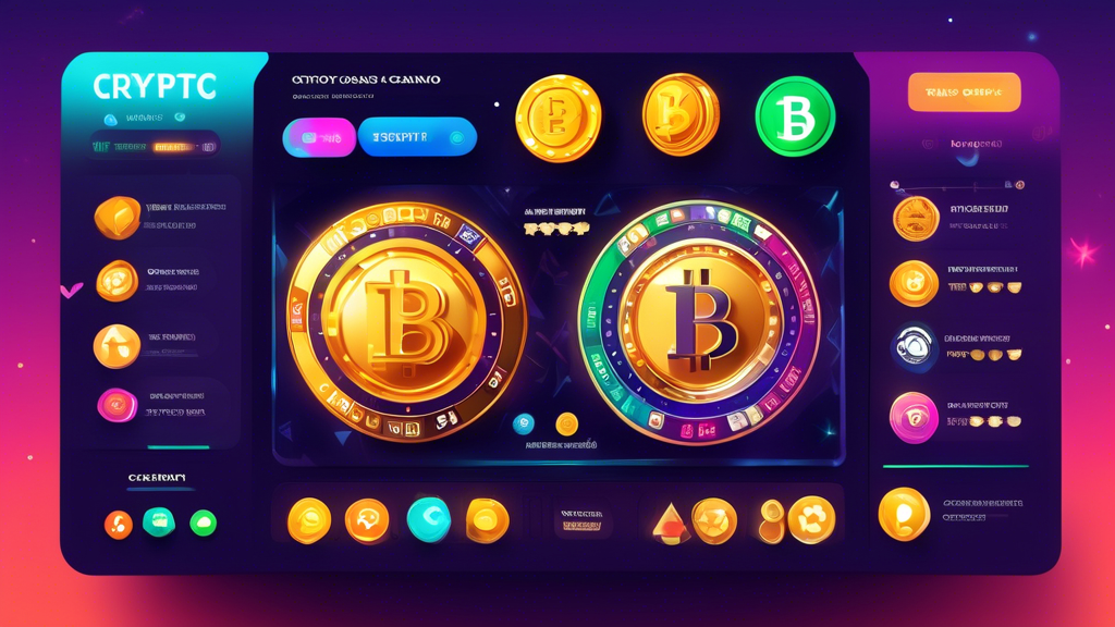 A vibrant digital illustration showing an online crypto casino interface with a ratings and review section prominently displayed. The interface should have user-generated ratings, reviews, and comments visible, with a mix of positive and detailed feedback. Include icons representing community forums and social media channels where users discuss their experiences. Add visuals that signify trust and credibility, like badges or certification marks, indicating the casino