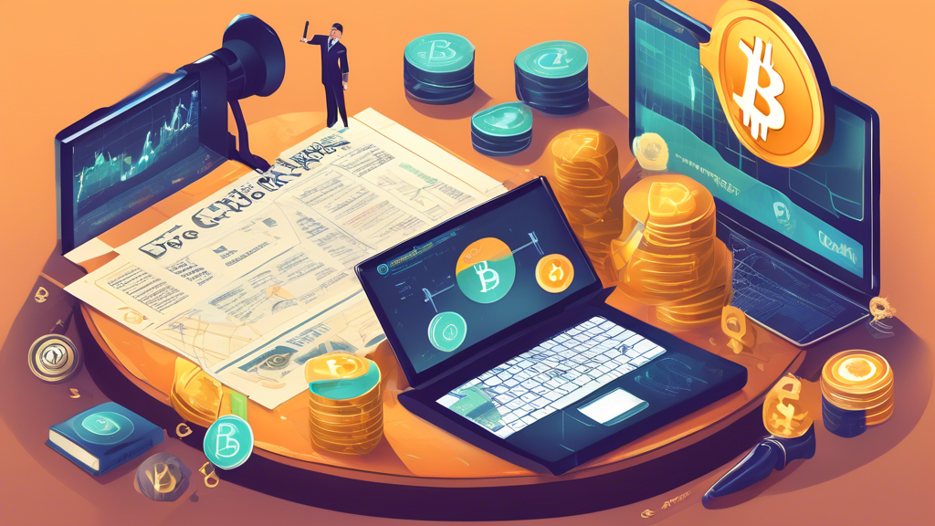 **DALL-E Prompt:** Create an informative illustration depicting the regulatory landscape for US crypto exchanges. Include elements such as a visual representation of laws and regulations (like gavel and documents), icons representing security features (like a shield), and symbols of compliance (like checkmarks). In the background, feature elements that evoke the digital world of cryptocurrency, such as Bitcoin and Ethereum logos, blockchain graphics, and users interacting with various crypto exchanges on their devices. The overall tone should convey a sense of safety and guidance for users navigating this complex landscape.
