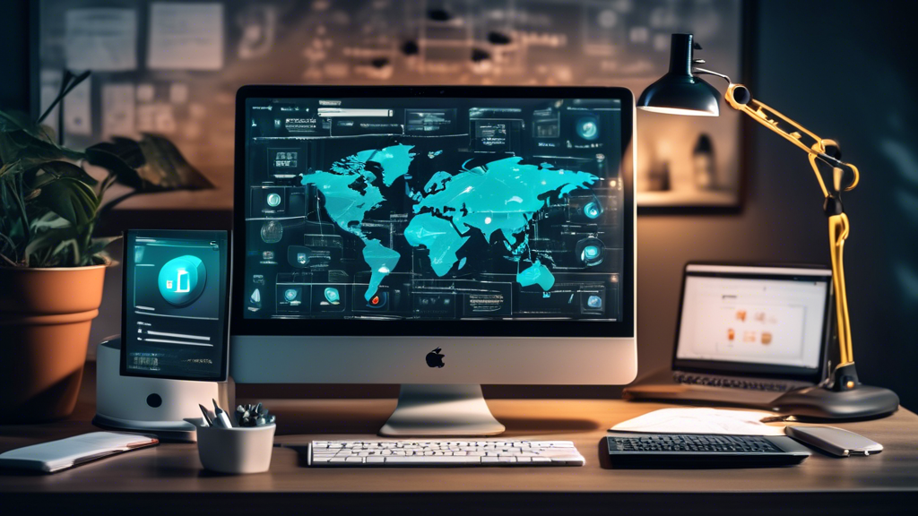 Create a highly detailed image of a modern workspace that features a laptop displaying various comparisons of free VPN services. Surround the laptop with a notepad filled with checklist factors like speed, privacy policy, and data limits. Include icons or symbols representing security, data protection, and user reviews. The setting should be organized and convey the importance of making informed decisions about choosing the best free VPN service.