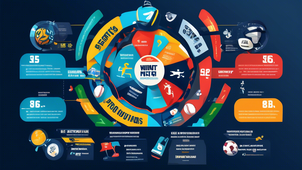 Create an informative and visually engaging infographic that illustrates effective strategies for making the most of sportsbet promotions. Include elements such as understanding terms and conditions, combining multiple promotions, and risk management tips. Incorporate icons for each strategy, use a sporty color palette, and feature dynamic graphics that represent betting, wins, and responsible gaming.