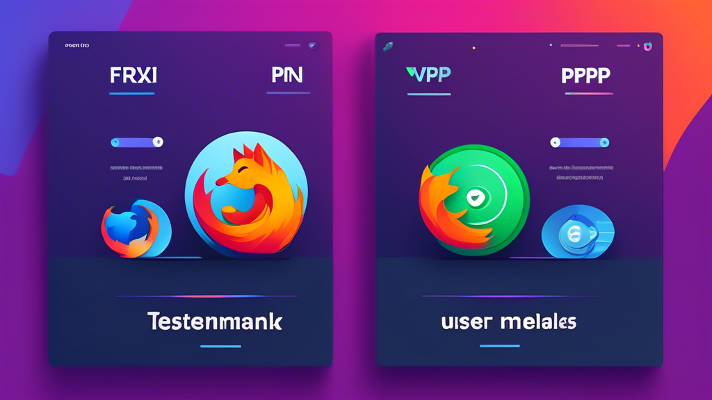 Create an image comparing Firefox VPN with other VPN options, focusing on price plans, performance, and user reviews. Show a visually appealing comparison chart with icons for each VPN, ratings, and user testimonials. Ensure it’s easy to understand and informative.