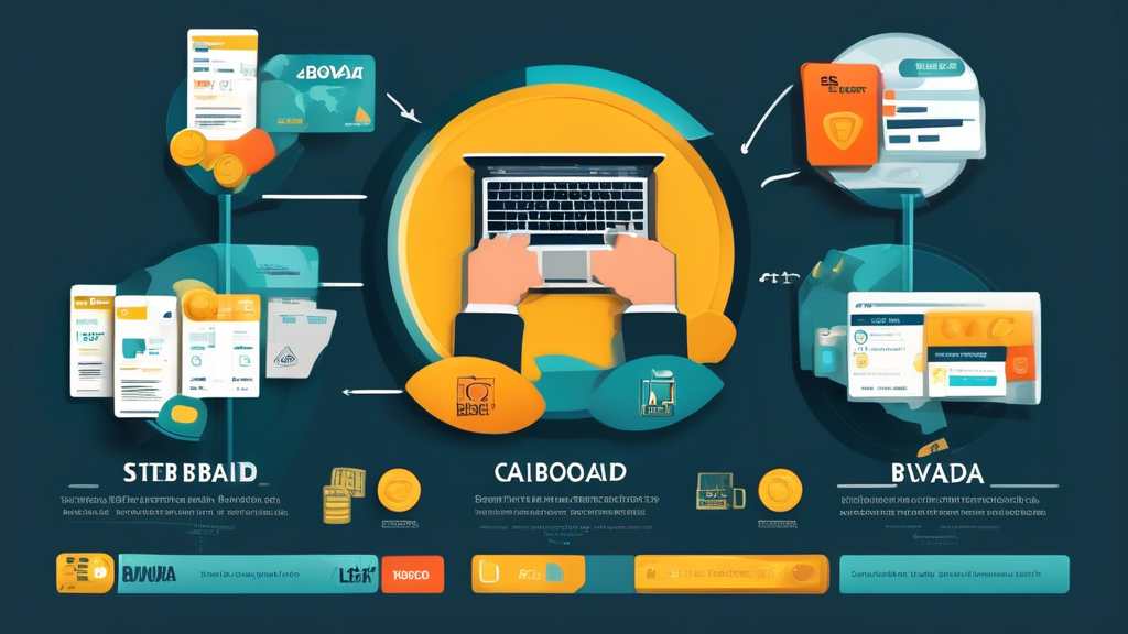 Create an informative and visually appealing infographic that depicts the step-by-step process of setting up an account on Bovada LV. Include icons representing account creation, secure payment methods like credit cards and e-wallets, as well as symbols for responsible betting and account security. Use a color palette that reflects the brand