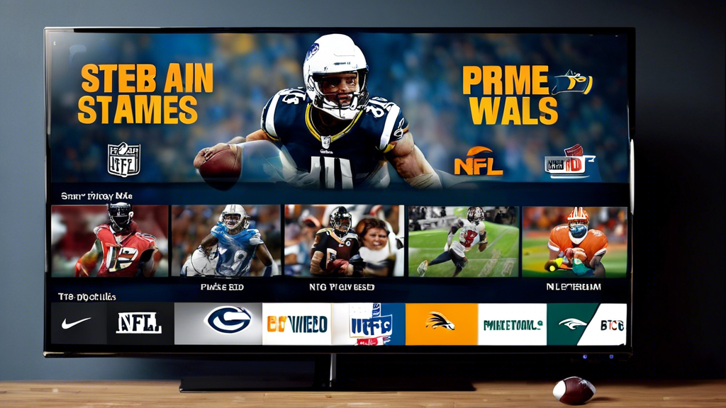 **DALL-E Prompt:**

Create an image depicting a step-by-step guide for how to stream NFL games on Prime Video. Include visuals of various devices like a Smart-TV, smartphone, and tablet showcasing the Prime Video app with NFL content. The background should have a lively football-themed atmosphere, with elements like footballs, helmets, and perhaps a stadium. Make sure it looks user-friendly and engaging.