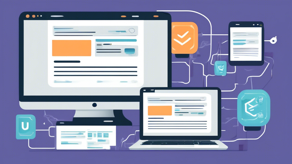 Create an illustration showing a user-friendly guide on how to get started with free Usenet servers. The image should include elements like a sign-up form for a free Usenet server, a list of recommended tools and software with icons (like newsreaders and download managers), and a troubleshooting section highlighting common issues and solutions. Use a clean, modern design with clear, easy-to-read text and visually appealing graphics. The background should be light and inviting, giving it an approachable and supportive feel.