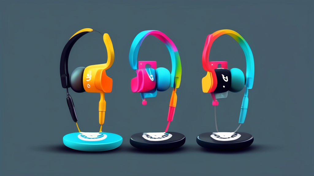 A pair of Decibullz earphones balanced on a scale, with Pros on one side filled with positive imagery like musical notes and comfortable ear cushions, and Cons on the other side with potentially negative imagery like a high price tag or a question mark over durability.