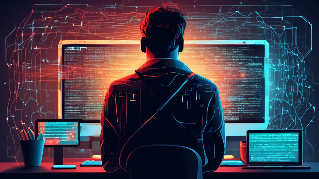 Create an image that conveys the concept of evading VPN blockers. Imagine a digital scene where a person