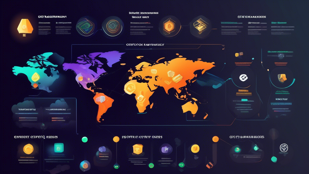 Create a detailed infographic illustrating a comparative analysis of the top 5 crypto brokers of 2023. Highlight their key advantages and disadvantages, user experience, and customer support. Use icons and visual aids to represent security features, fees, variety of available cryptocurrencies, and regulation compliance. Background elements can include subtle blockchain-inspired designs.