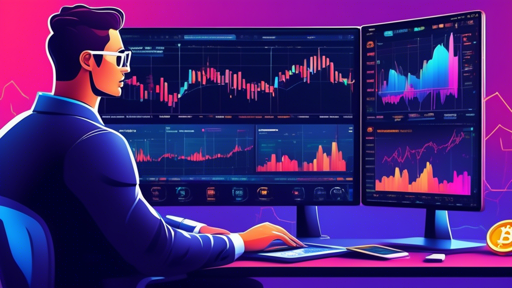 Illustrate a vibrant and dynamic trading scene showcasing multiple traders, both beginners and experienced, engaged in cryptocurrency trading on the Plus500 platform. Include visual elements representing essential trading strategies, such as charts and graphs depicting market trends, risk management tools like stop-loss and take-profit indicators, and analytics features from Plus500. The background should depict a sleek digital environment that emphasizes the modernity and accessibility of crypto trading, with symbols of popular cryptocurrencies like Bitcoin and Ethereum integrated into the design. The overall atmosphere should convey a sense of excitement and opportunity in the world of digital assets.