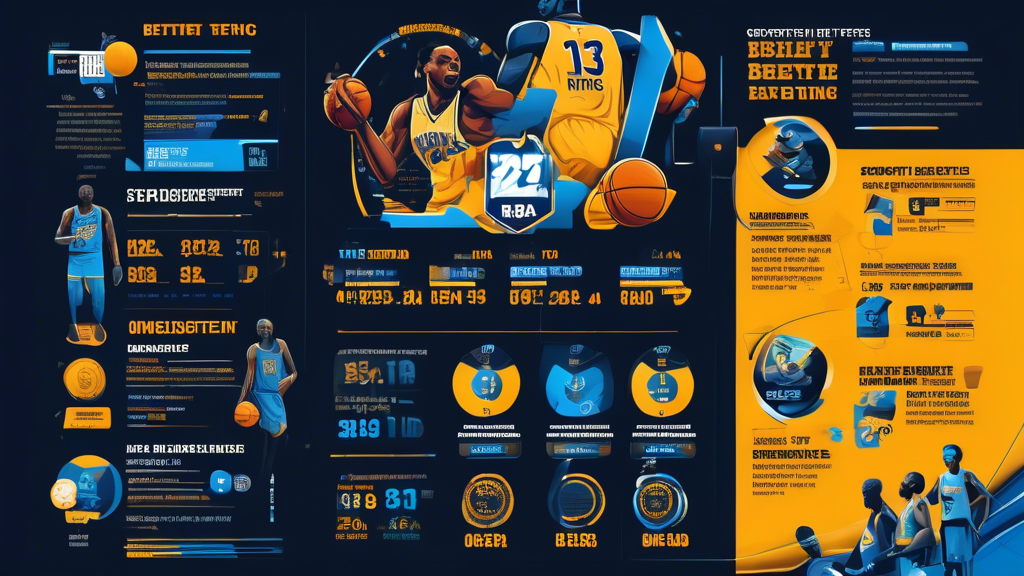 Create an informative and visually engaging infographic that illustrates effective strategies to enhance the sportsbet NBA experience. Include elements such as statistical factors influencing game outcomes, a breakdown of advanced betting techniques like point spread and moneyline betting, and tips for bankroll management. Use a sporty color palette with basketball graphics and icons, ensuring the text is clear and easy to read. The overall theme should convey a sense of excitement and strategy in the world of NBA sports betting.