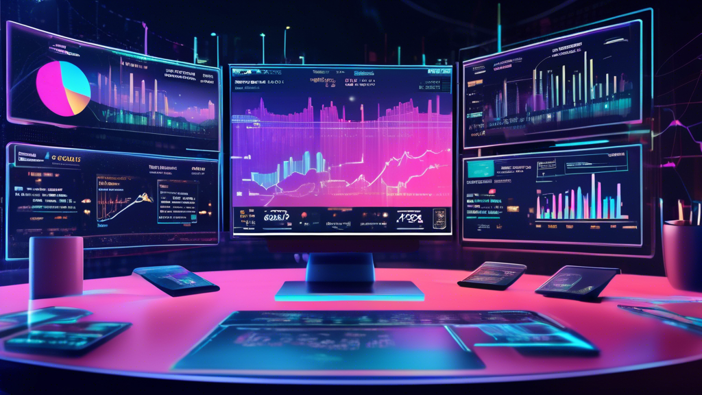 Create an image illustrating a futuristic financial analyst