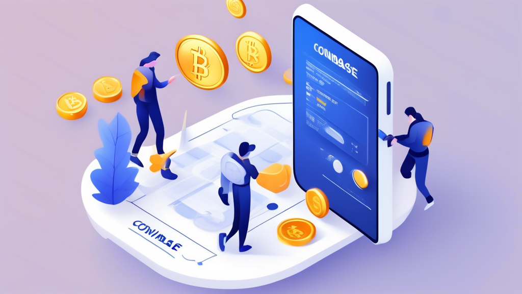 Create an image depicting a digital step-by-step guide for setting up and managing a Coinbase IRA for cryptocurrency investments. The illustration should include a clear visual sequence of steps, such as creating an account, selecting cryptocurrencies to invest in, and tips for diversifying your portfolio for optimal returns. Incorporate elements like computer screens, cryptocurrency symbols (Bitcoin, Ethereum, etc.), and an IRA account dashboard. Use a modern, sleek design to convey the innovative and tech-savvy nature of investing with a Coinbase IRA.