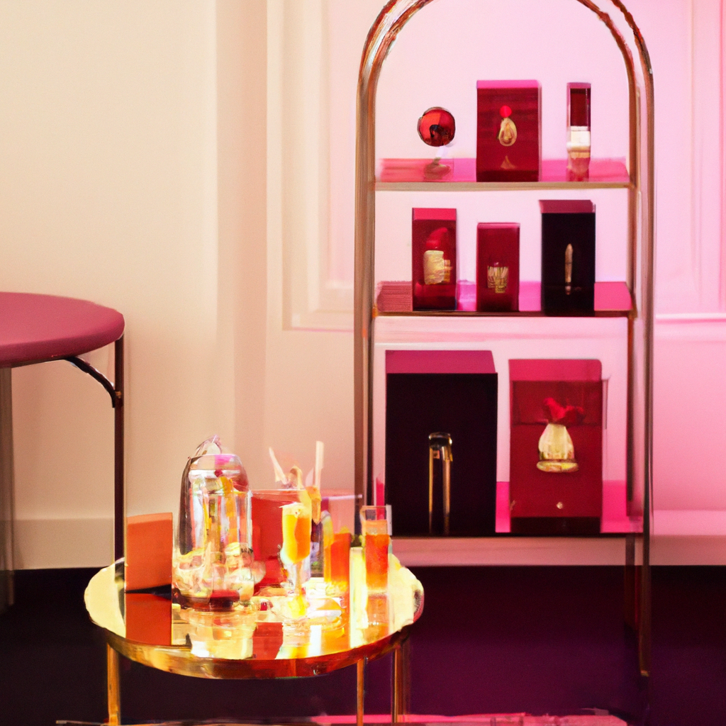 Create an image of an opulent Christmas setting featuring a curated selection of Diptyque gifts. Included are elegant bespoke gift sets and personalized fragrance bottles, beautifully arranged on a luxurious velvet cloth. The scene is adorned with festive decorations like pine cones, holly, and delicate fairy lights, showcasing Diptyque