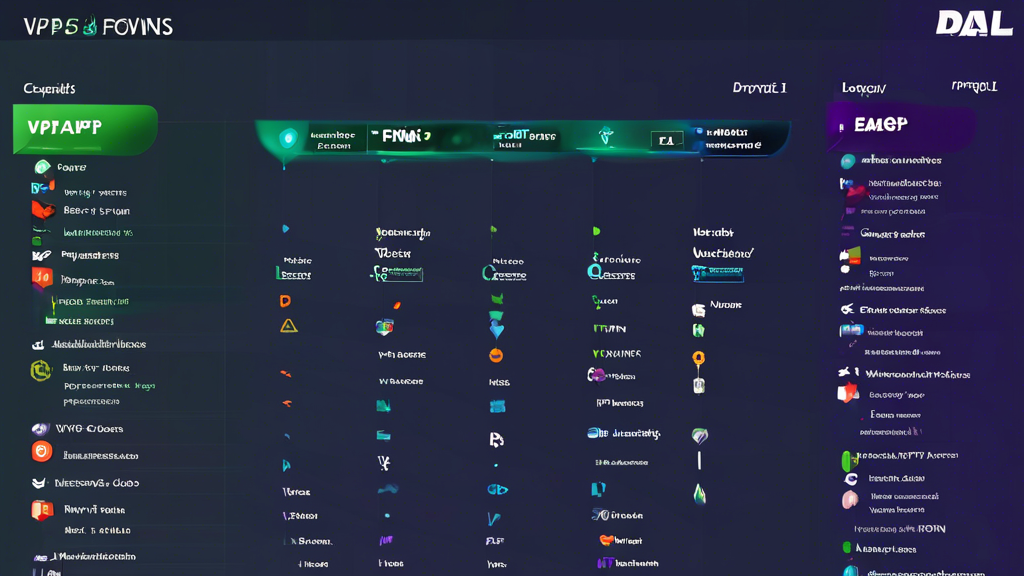 **DALL-E Prompt:** Create a visually engaging comparison chart for the best free VPNs for Windows. The chart should highlight user-friendliness and setup processes, speed and performance tests, and privacy policies alongside data limitations. Use vibrant colors and icons to represent each category, and include logos of popular free VPN services. The background should have a tech-inspired design to enhance the theme of internet security and online freedom.