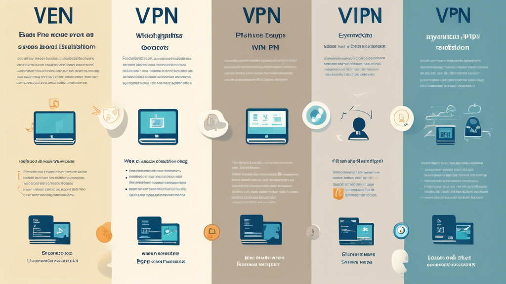 Create an educational infographic depicting essential features to consider when choosing a free VPN for Windows. Include visual elements such as icons representing encryption, various server locations, and technical support. Also, illustrate potential risks and drawbacks of using free VPN services, including data privacy concerns. Use a color palette that conveys trust and reliability, and incorporate a clean, user-friendly layout.