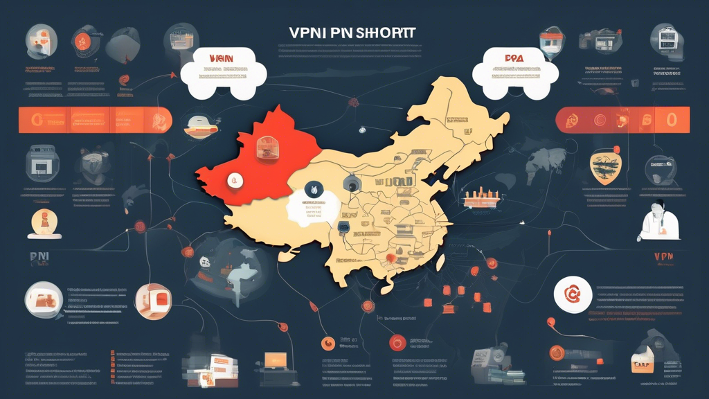 **DALL-E Prompt:** Create an informative infographic that visually compares the top VPN services for PC in China. Include elements such as a table featuring key features, pricing, and user ratings of each VPN. Incorporate icons representing security, speed, and customer support, along with a map of China highlighting internet restrictions. Use a color palette that is engaging yet easy to read, ensuring the overall design conveys a sense of security and accessibility in a censored digital landscape.