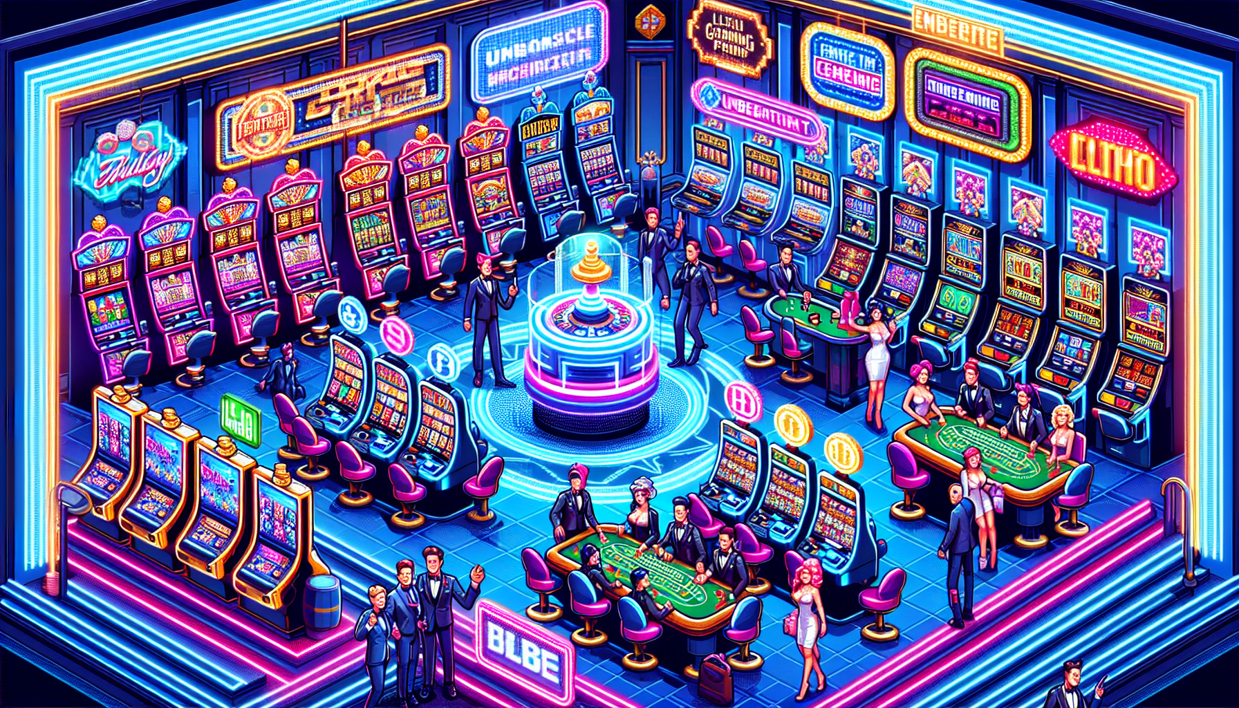 Create an image of a vibrant and dynamic scene inside Betfred Casino