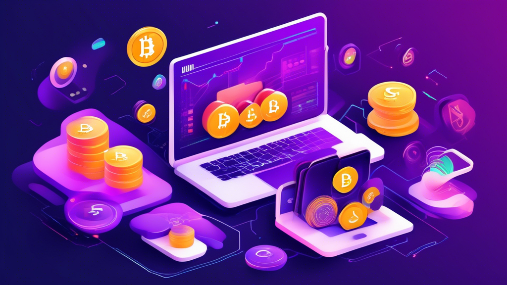 Create an image that showcases an intuitive and user-friendly cryptocurrency trading platform designed specifically for beginners. The platform should feature an easy-to-navigate interface with clearly labeled sections like Demo Account and Low Fees. Include visual elements that represent education and support, such as icons for tutorials and customer service chat options. The background should be bright and welcoming, symbolizing a smooth and supportive transition into the world of cryptocurrency trading for novices.